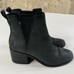 Toms Tom’s Black Nubuck Leather Ankle Booties Size 7 Photo 2
