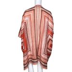 Sol & Mer Womens One Size Kimono Orange White Stripe Beach Summer Wrap Shawl Photo 3