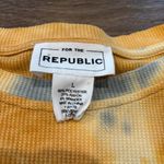 FOR THE REPUBLIC Tie-Dye Waffle Knit L/S Shirt – Yellow/Blue – Size Large Photo 2
