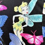 Disney Tinkerbell Scrub Top Medium Blue Butterflies RN Nurse Vet Tech C… Photo 2