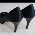 White House | Black Market WHBM | Black Satin Peep Toe Stiletto Photo 5