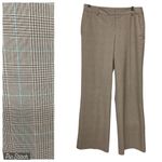 Liz Claiborne Women's Wide Leg Plaid Trouser Pants Sz 8 Taupe Brown Business Photo 1