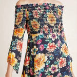 Farm Rio  Sasha Mini Dress Floral Anthropologie Off Shoulder Smocked Size XS Photo 0