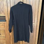 Summersalt  Softest French Terry Henley Dress Mini Black Button Super Soft Medium Photo 5