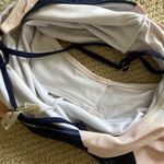 Cupshe One Piece Bathing Suit Striped Preppy Nude Navy Cheeky Cross Strap Medium Photo 6