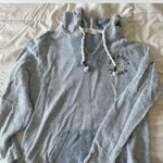 Ocean Drive Blue and White Hoodie with Rope Drawstrings Photo 2