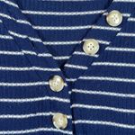 Lucky Brand  Navy & White Striped Henley L/S Pullover Shirt Size Large #4688 Photo 5