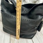 Cole Haan  Large Black Pebbled Leather Hobo Bag Brass Hardware Classic Metro Vibe Photo 9