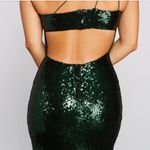 Windsor Women's Formal Dress Mermaid Sequin Dark Green front Slit XS Photo 3