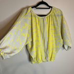 EXPRESS XS Yellow and Cream Heart Pattern Batwing Blouse Photo 1