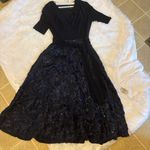 Alex Evenings  Midnight Blue Lace Midi Skirt Photo 4