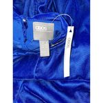 ASOS  Royal Blue Velvet Long Sleeve Cut Out Long Blouse Size 4‎ NWT Photo 7