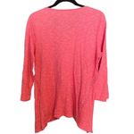 J. Jill Women's Peony Pink Knit Linen Blend V Neck Shark Bite Hem Top Size M Size M Photo 5
