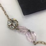J.Crew  32" long necklace pink glass rhinestones gold chain disco ball Photo 3