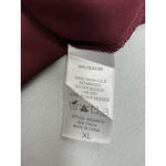 Pleione Womans  Long Sleeve Pullover Blouse XL Maroon V Neck 1/4 Button Up Photo 3