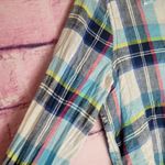 Gilly Hicks  SYDNEY PLAID BUTTON FRONT SHIRT LINEN COTTON BLEND S Photo 4