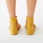 Forever 21 NWT Lace Up Gladiator Sandals Mustard Yellow New Photo 2