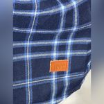 Peace Love World Women’s Plaid Button Front Long Sleeve Shacket Orange Blue Sz M Photo 5