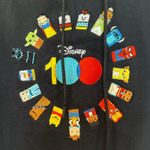 Disney  100 Womens XL Unified Characters Pullover Hoodie Cotton Sweatshirt Black Photo 1