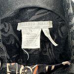 Alberto Makali Embellished Jacket Women's Large Black Velvet Beaded Open Front Photo 4