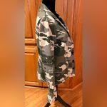 Zadig & Voltaire  Virginia Camo Raw-Edge Button-Front Cotton Blazer Jacket Large Photo 5