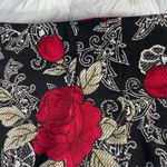 Briggs New York Vtg Skirt 14P Black Red Rose Floral Print Midi Pencil 1990s Y2K Photo 4