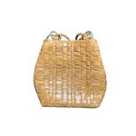 Vintage Woven Leather Crossbody‎ Bag Purse Bucket Style Purse Photo 1