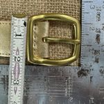 Metallic Gold Woven Dress Trouser Belt Size M 38 Inches Long Photo 5