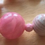 Pink Bauble Necklace Yellow Floral Designs Vintage Photo 2