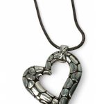 Brighton  Pebble Heart Necklace Silver Pendant with 9" inch Chain Photo 3