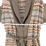The Limited  Sweater Vest Womens S Tan Pink Fair Isle Open Front Belted Cardigan Photo 4
