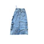 Wild Fable Women's  Denim Midi Cargo Skirt Medium Denim Wash Size XXS Photo 4