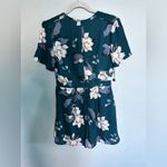 ASTR The Label Deep V Neck Teal Multi Floral Print Romper Size M Photo 5