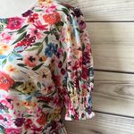 Nordstrom NSR White Multicolor Floral Puff Sleeve Dress Photo 2