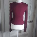 Ambiance Apparel Long Sleeve Lace Up Front Maroon Top L NEW Winter Cozycore Purple Size L Photo 1