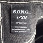 S.O.N.G. Women’s High Rise Carpenter 90’s Boyfriend Cut Pants Black size 7/28 Photo 9