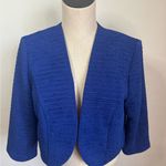 Maya Brooke Women's Size 10 Open Front Cropped Cardigan Jacket royal blue NWOT Photo 0