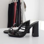 SheIn Croc Embossed Faux Leather Strappy Mules Size 37 Photo 3