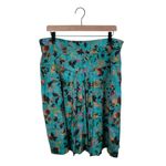 Peruvian Connection NEW Bartlett Skirt Size 14 Turquoise Floral Pleated A-line Photo 2