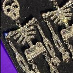 Boutique NEW Bling Rhinestone Skeleton Corpse Earrings Embellished Bedazzled Gothic Egirl Photo 8