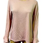 Como vintage  French Terry Mauve Long Sleeve Ruffled Sleeve Crew Neck Top Large Photo 0