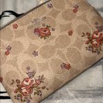 Coach Cream and Purple Floral Wristlet Photo 4