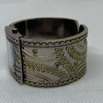 Kensie Women Cuff Bracelet Watch Quartz Gun Metal green rhinestones 30mm running Photo 1