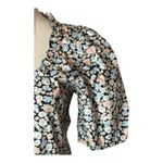 Levi's  Shirt Women Small Black Louise Puff Sleeve Floral‎ Smocked Top NWT Boho Photo 6