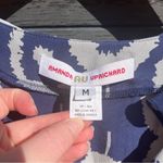 Amanda Uprichard Women’s 100% Silk Blue White Ruffled Sleeveless Mini Dress Sz M Photo 2