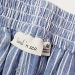 Land' n Sea Stripes Linen Blend Straight Leg Pants White and Blue Size M Photo 3