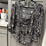 Mossimo Supply Co Tribal Aztec Print Blouse Cream and Black L Size L Photo 4