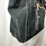 Mango MNG  Black Suede Tote Crossbody Purse Bag Large 18x12” Photo 10