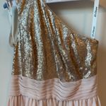 JJ's House Gold sequin and blush, pink chiffon, long formal dress size XS Photo 1