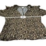Evereve Roan + Ryan Black, Mustard & Cream Floral 3/4 Sleeve Ruffle V Neck Top Black Size XS Photo 6